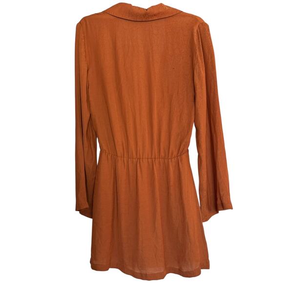 Free People Simone Notch Lapel Mini Dress in Cinnaber  Size X-Small - Picture 6 of 7